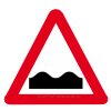 UK Road sign for beware uneven road surface ahead
