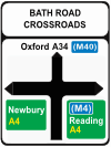 M4 Road Sign in Reading  Newbury Oxford M40