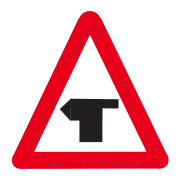 Warning Road Sign for T Junction With Priority Over Vehicles From the Right
