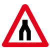 UK Road sign for beware dual carriageway ends ahead