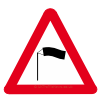 Uk road sign for beware side winds