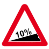 UK road sign for beware still hill upwards